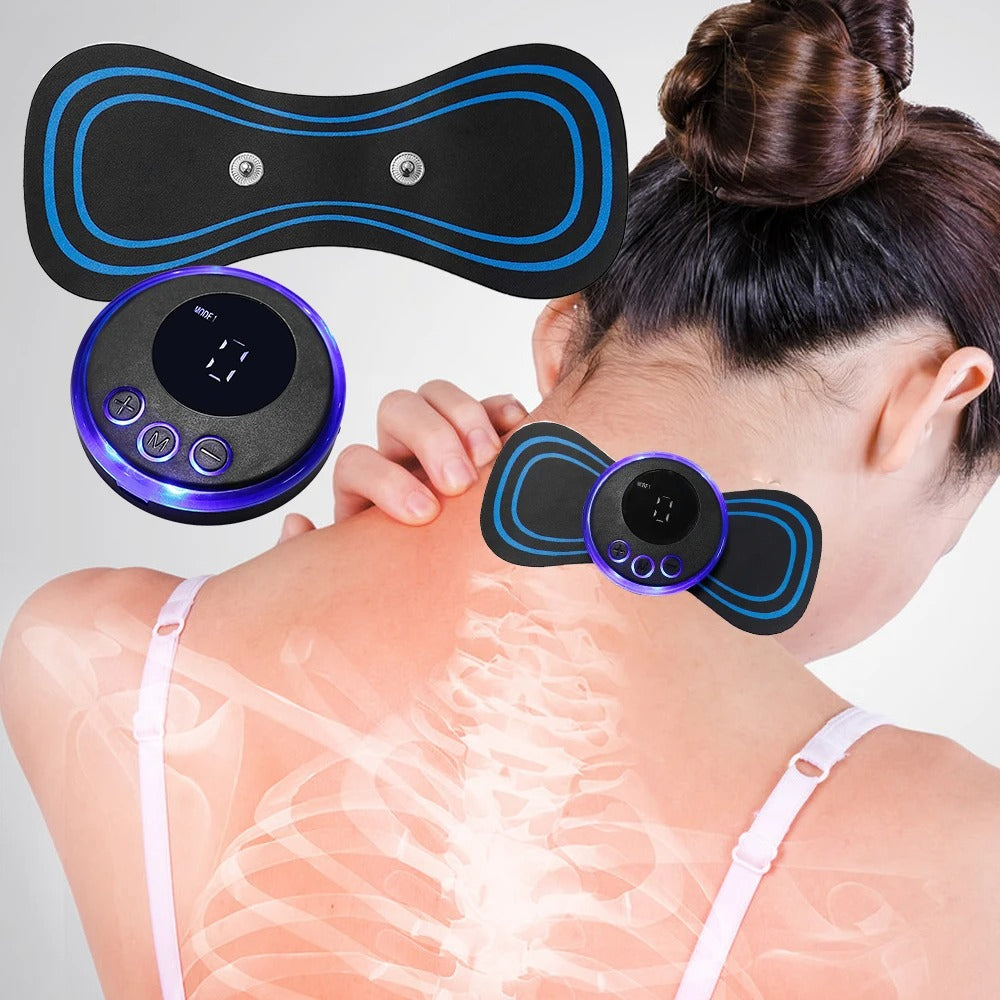 EMS Butterfly Neck Massager | Portable Electric Pulse Muscle Stimulator for Neck Pain Relief