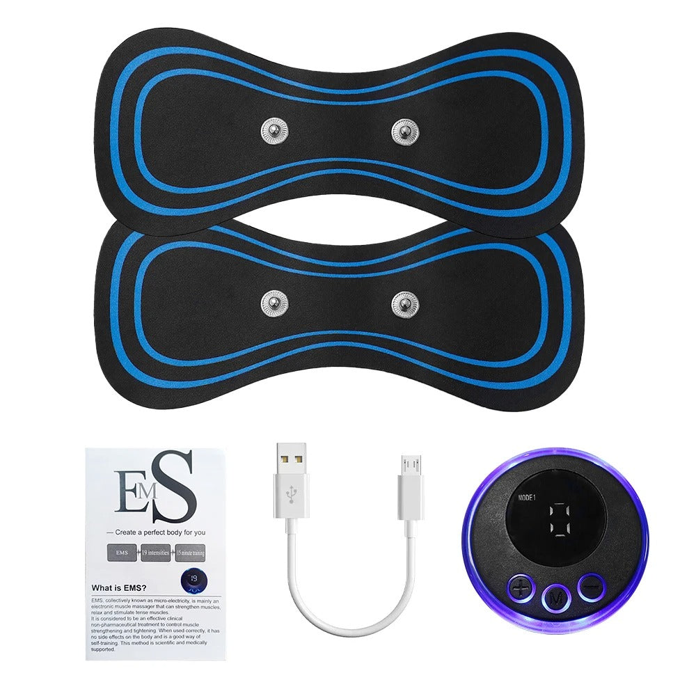 EMS Butterfly Neck Massager | Portable Electric Pulse Muscle Stimulator for Neck Pain Relief